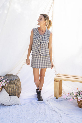 Chloe Tie Tank Navy