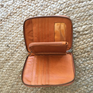 Mini Zip Around - Tan and Black