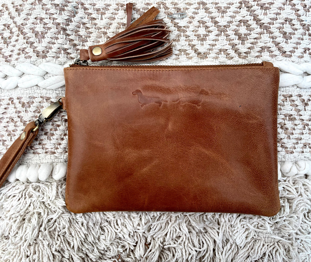 LD Mini Clutch  Distressed Choc