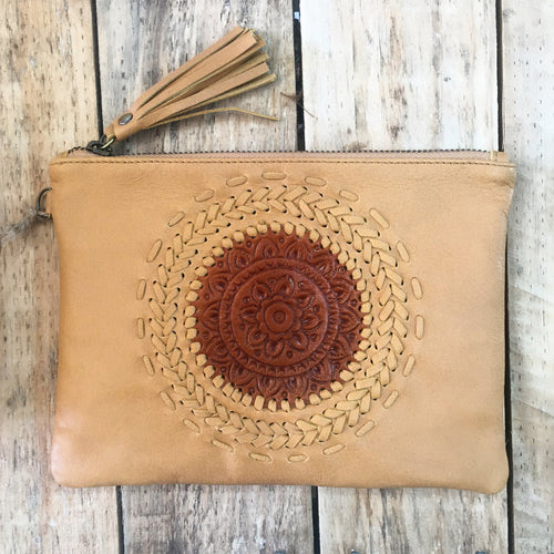 Mandala Clutch - Tan