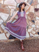Load image into Gallery viewer, Kara Dress - Plum Daisy