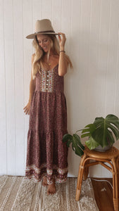 Kara Dress - Plum Daisy