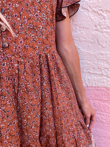 Lara Dress - Daisy Rust